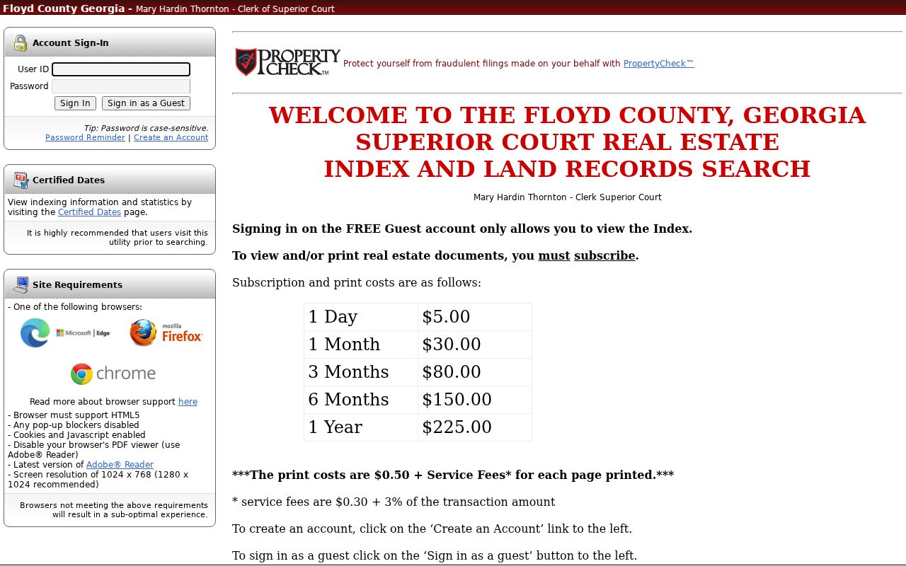 Rome people search Floyd land record index gateway